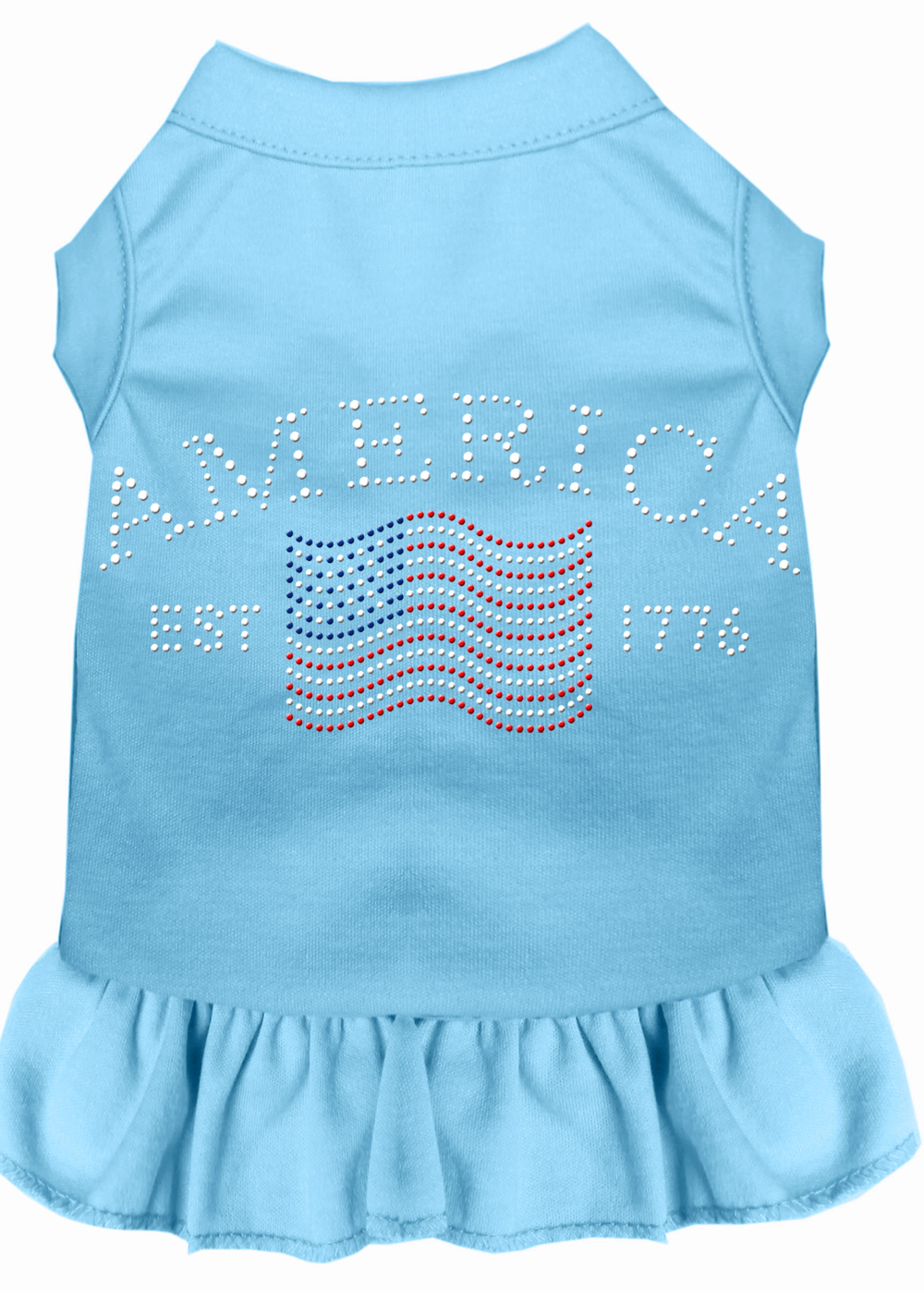 Classic America Rhinestone Dress Baby Blue Sm